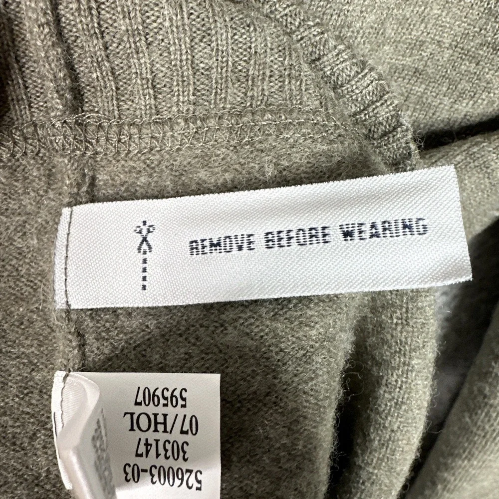 Banana Republic Mens XL Sweater 100% Wool 1/4 Zip Gray Olive Pullover Knit Warm